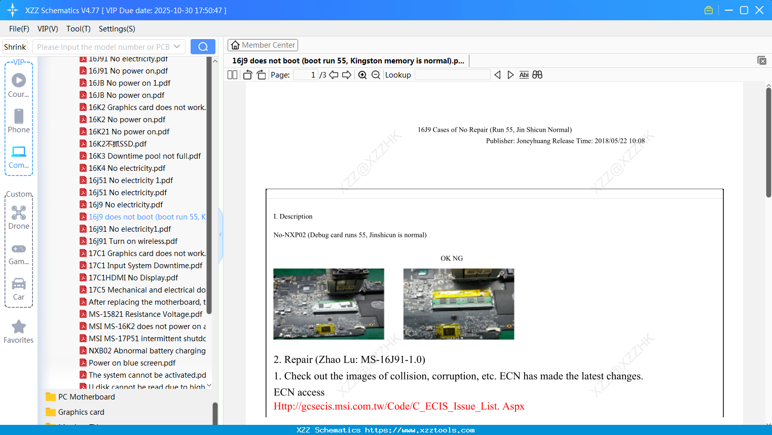 Laptop MSI 16j9 Does Not Boot (boot Run 55, Kingston Memory Is Normal)